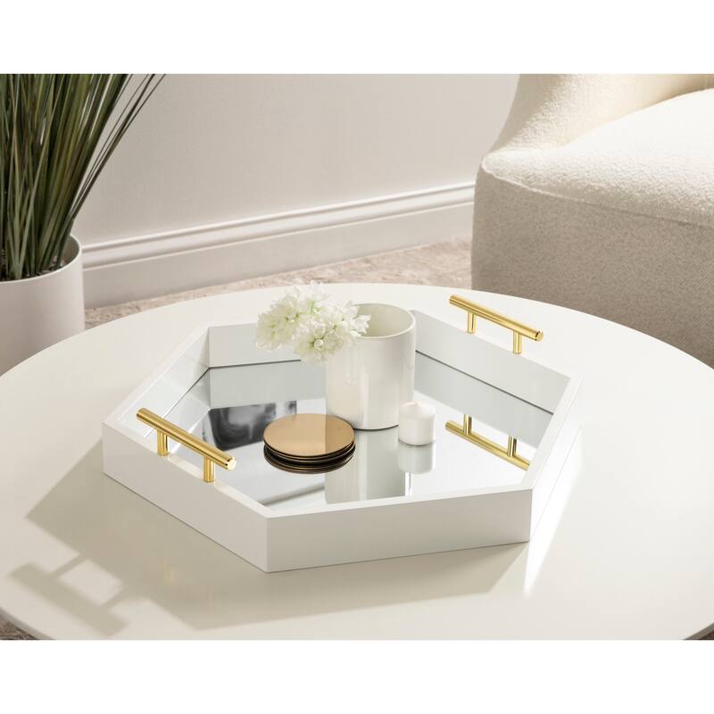 Kate and Laurel Lipton Hexagon Decorative Tray - 18x18