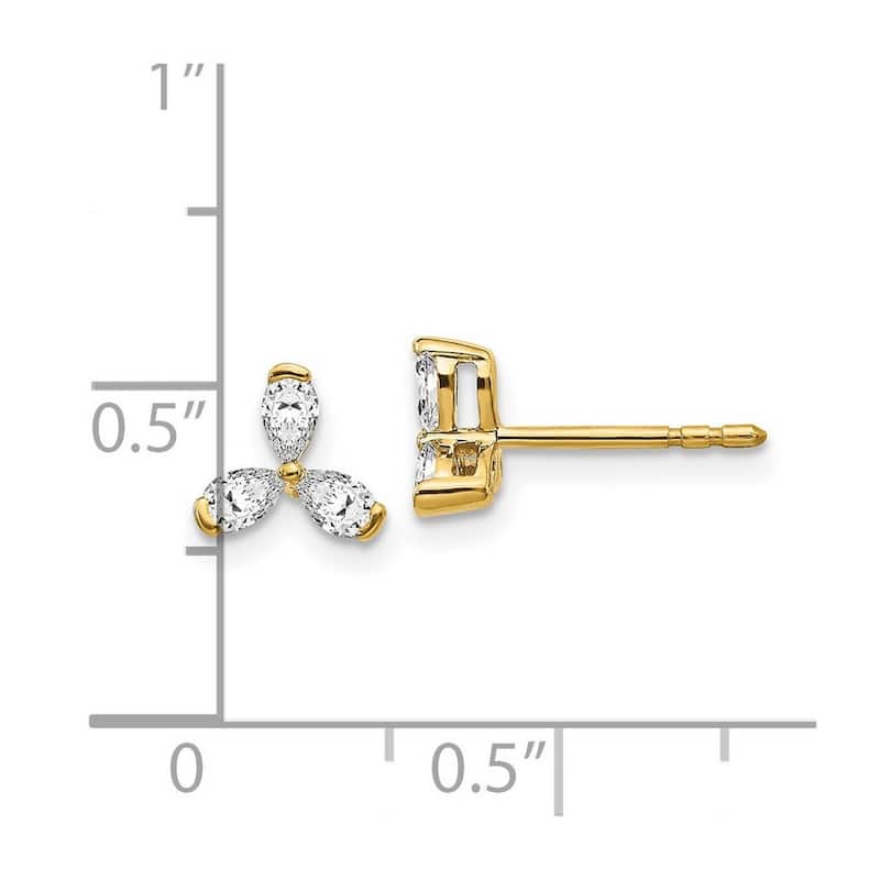 Curata 14k Diamond Earrings - 7x7mm Wide