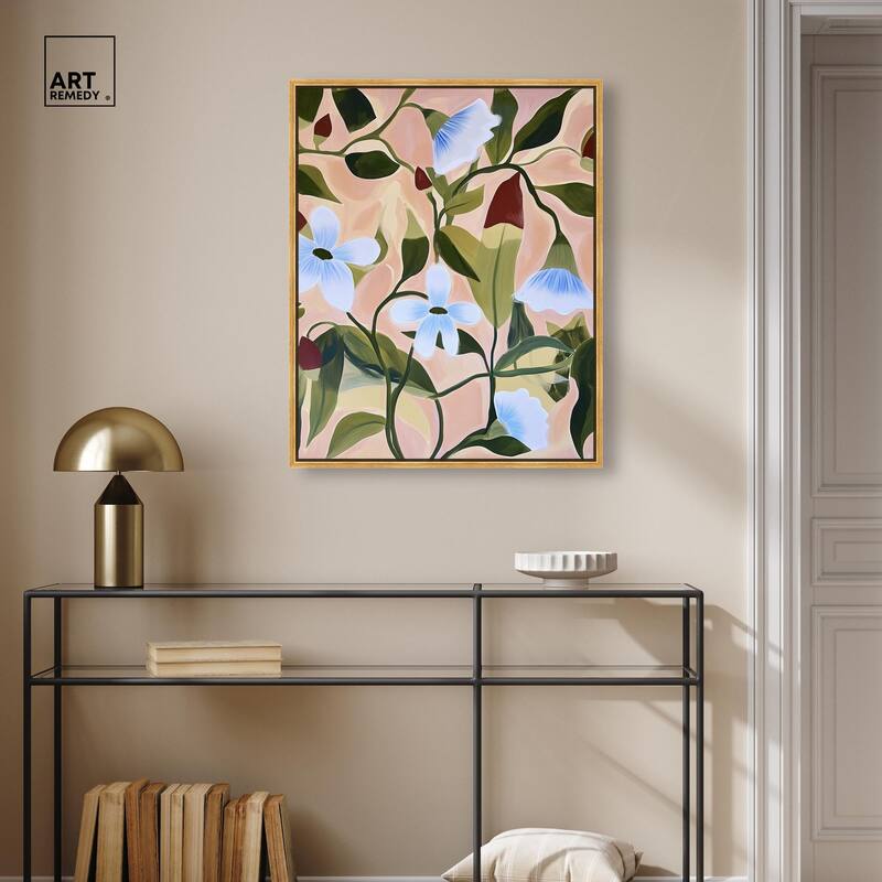 Bold Peach Petal Motif Canvas by Art Remedy