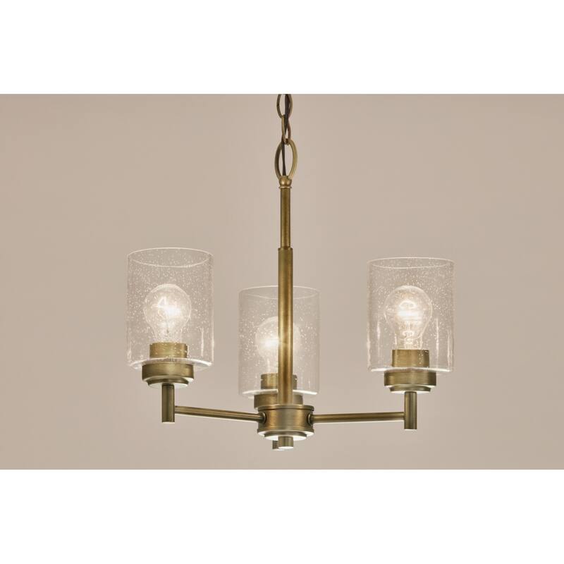 Kichler Lighting Winslow 18 in. 3-Light Natural Brass Mini Chandelier - 18 in