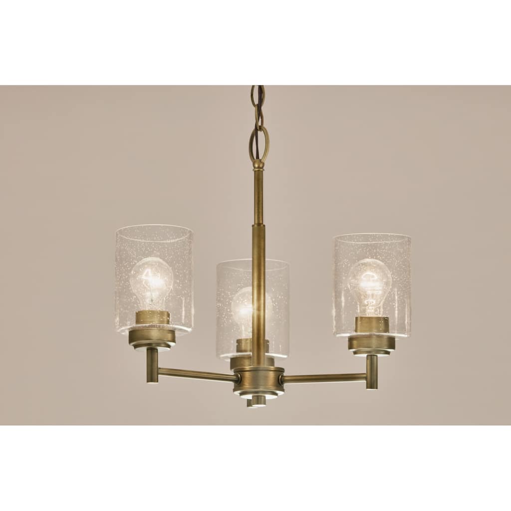 Kichler Lighting Winslow 18 in. 3-Light Natural Brass Mini Chandelier - 18 in
