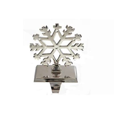 Chrome Metal Stocking Hanger (Snowflake)