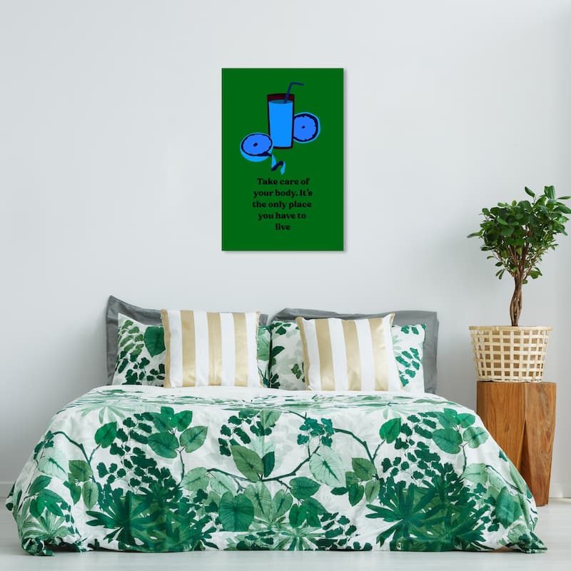 Wynwood Studio Canvas Drinks and Spirits Your Temple Orange and Modern & Contemporary Wall Art Canvas Print - 36 x 24