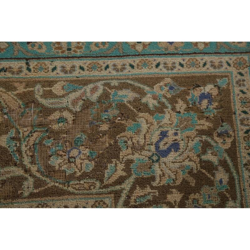 Hand Knotted Oriental 100% Wool Carpet Traditional Floral Peach Mashad Area Rug - 12' 9'' X 9' 10''