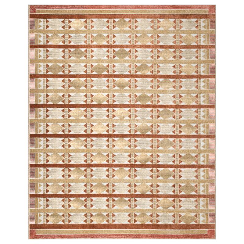 Nourison Nordic Indoor only Geometric Area Rug - 8' x 10' - Rust - Rectangle