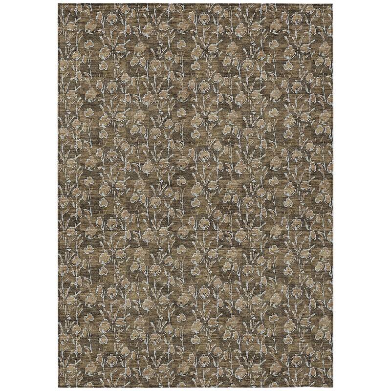 HomeRoots Floral Transitional Rectangle Outdoor Rug