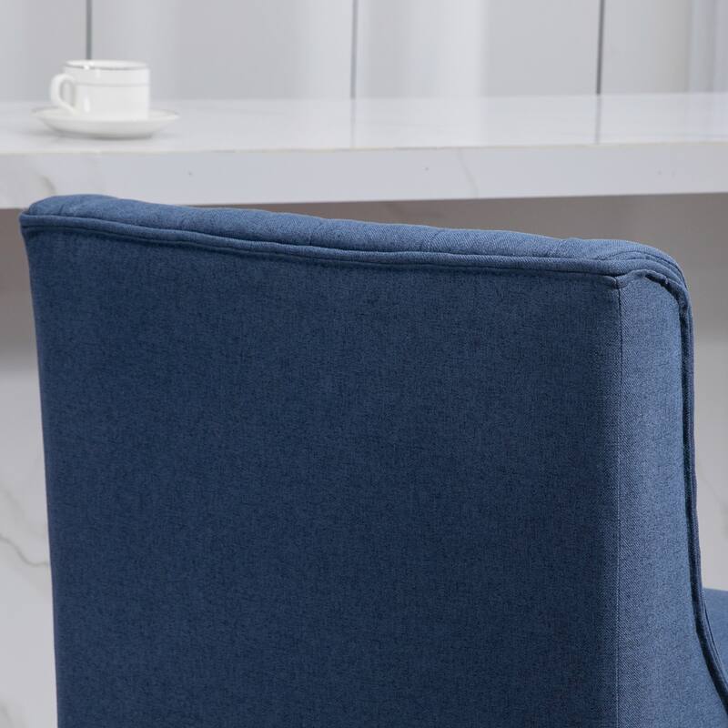 HOMCOM Counter Height Bar Stools Set of 2, 27" Seat Height Bar Chairs with Solid Wood Footrests and Button Tufted Design