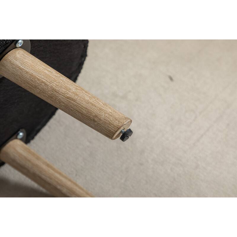 44.8" Storage Bench with 300lb Seating, Boucle Fabric Bed Bench with Wood Legs Safety Hinge