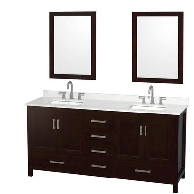 Wyndham Collection WCS141472D-QTZ-US3M24 Sheffield 72" Free Standing