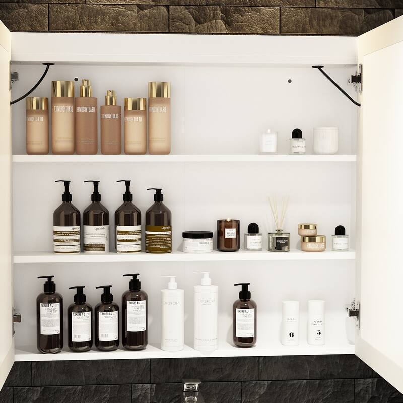 Complete Bathroom Vanity and LED Medicine Cabinet Ensemble