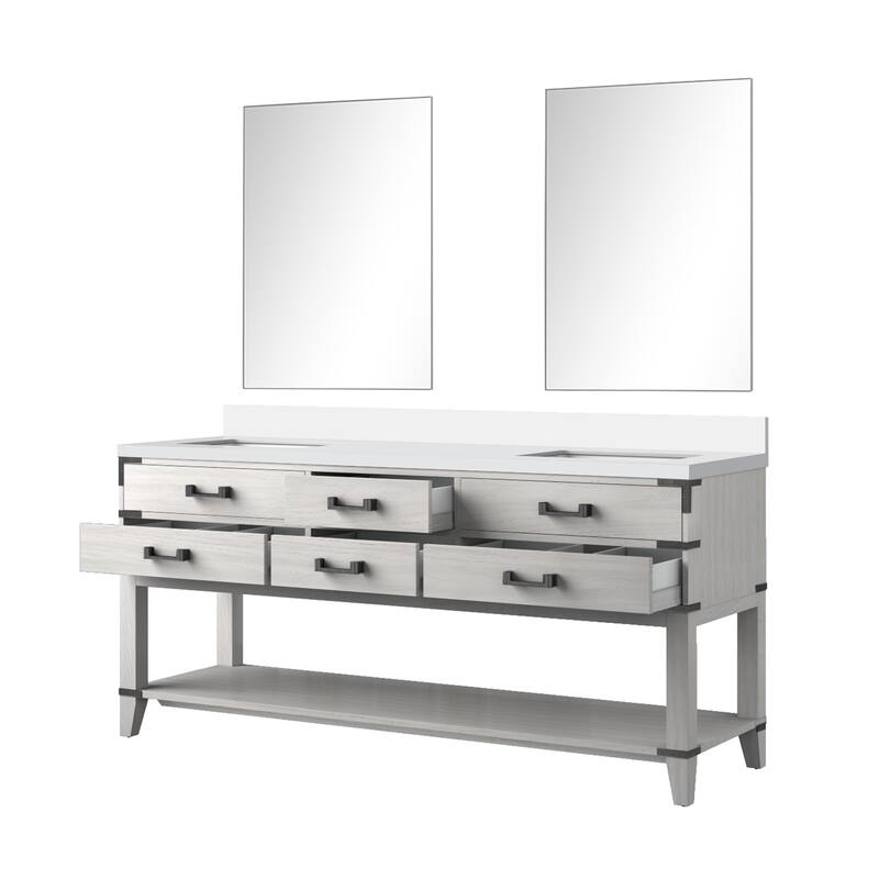 Norwalk Bath Vanity with Quartz Top, Sink and Mirror