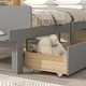 preview thumbnail 25 of 26, Stylish Twin/ Full Size Platform Bed Frame with Footboard Bench and 2 Storage Drawers, Pine Wood Platform Bed Frame for Bedroom