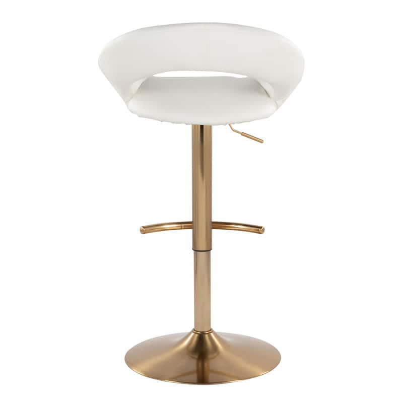 Silver Orchid Poppy Adjustable Bar Stool with Rounded T Footrest (Set of 2)