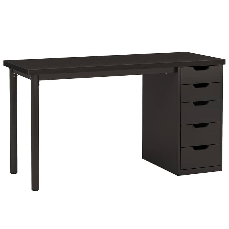 Modern Vanity Desk with 5 Reversible Drawers, Multiple Storage Makeup Desk, Christmas Gift for Home Use