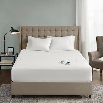 Waterproof White Heated Mattress Pad by Serta