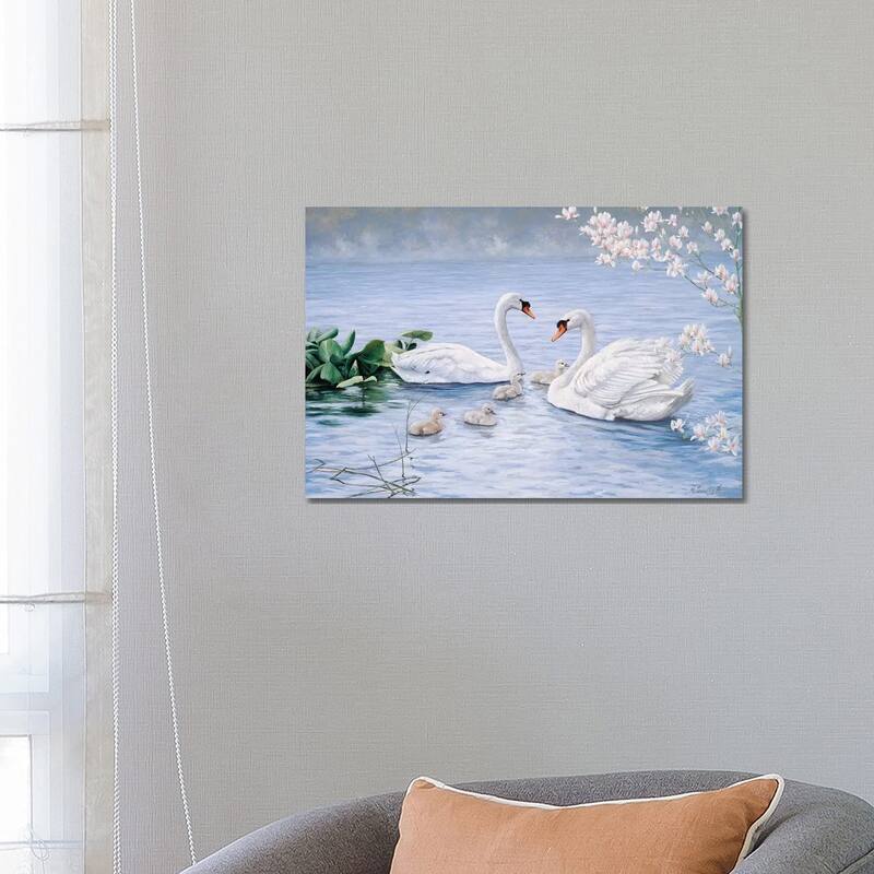 iCanvas "Proud Swan Family" by Peter Motz Canvas Print - 18x26x1.5