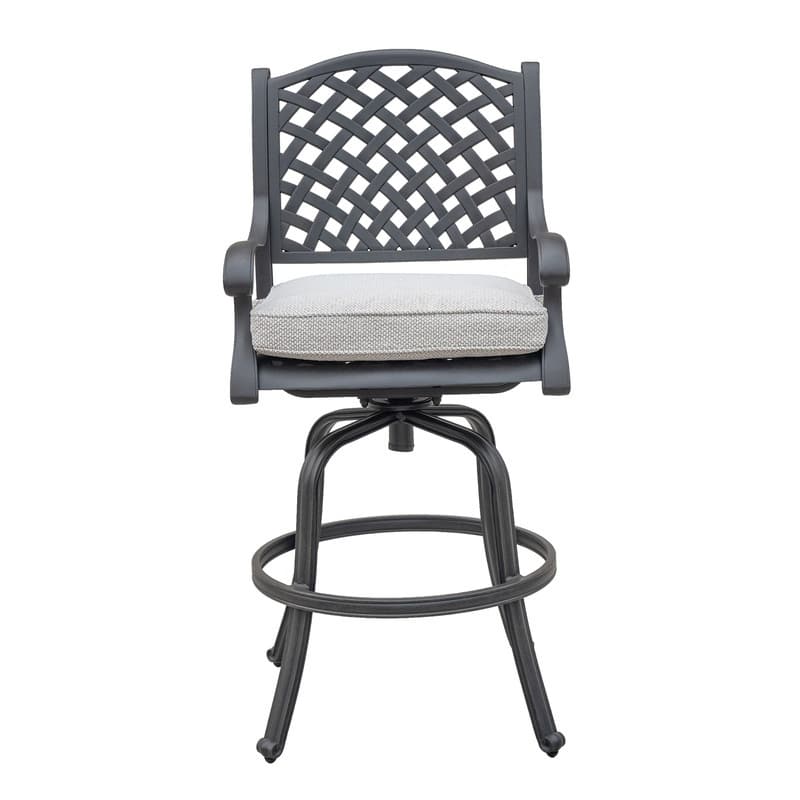 Ventura Cast Aluminum Bar Stool with Cushion (Set of 2)