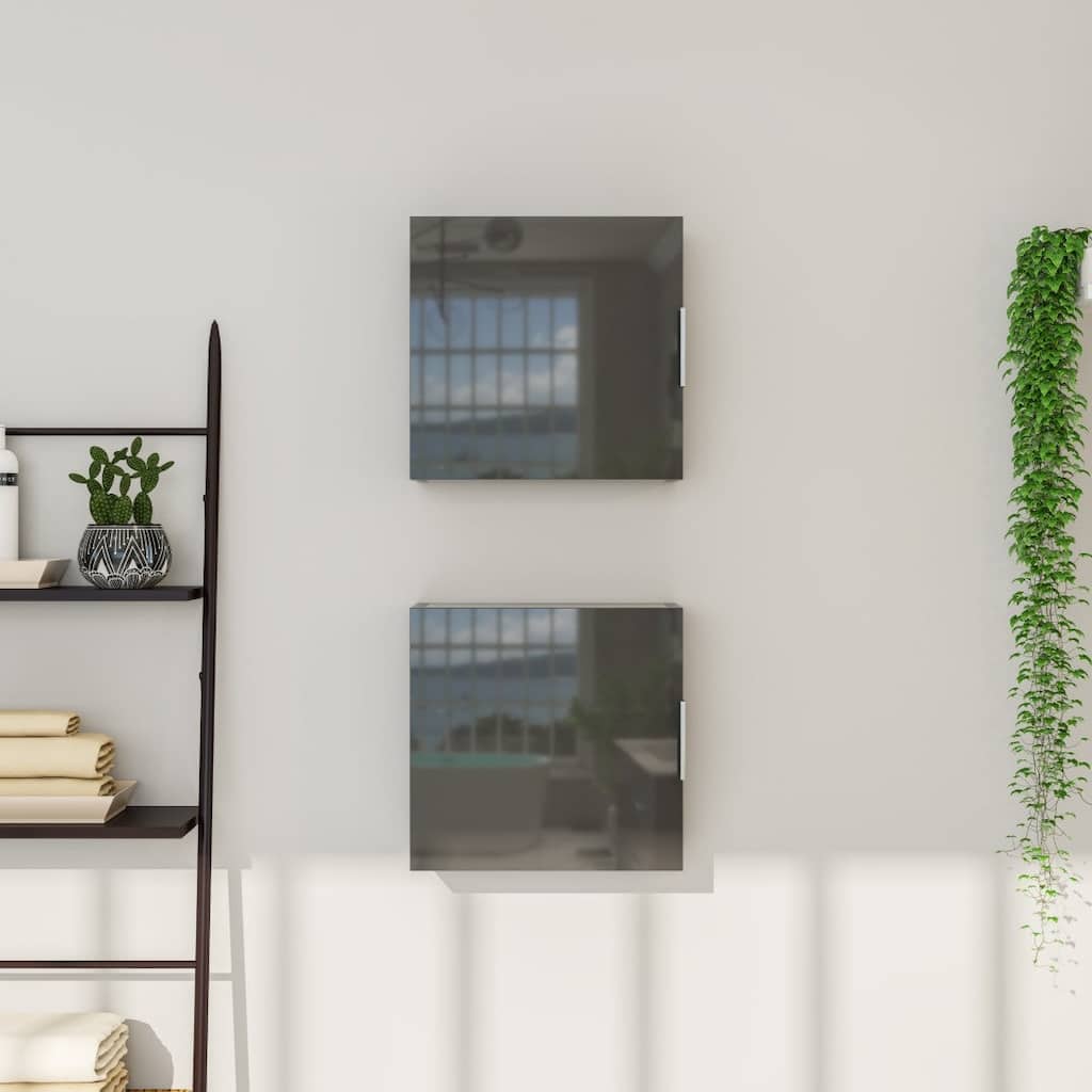 Eviva Escorpio 14"W x 6"D x 14"H Gray Wall-Mounted Linen Cabinet