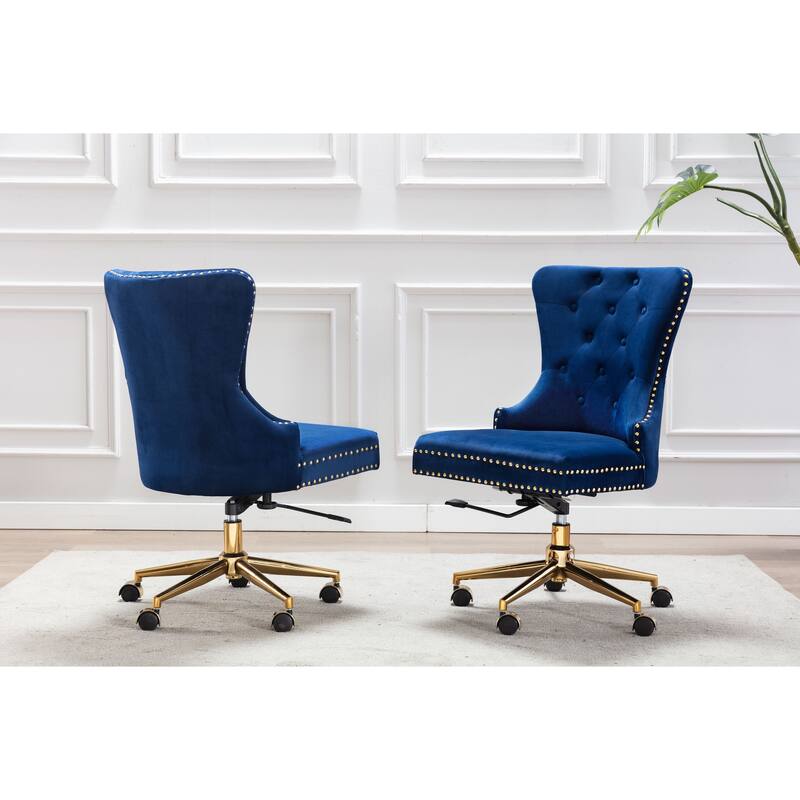 Best Quality Furniture Tufted Adjustable Task Chair with Gold Base ...
