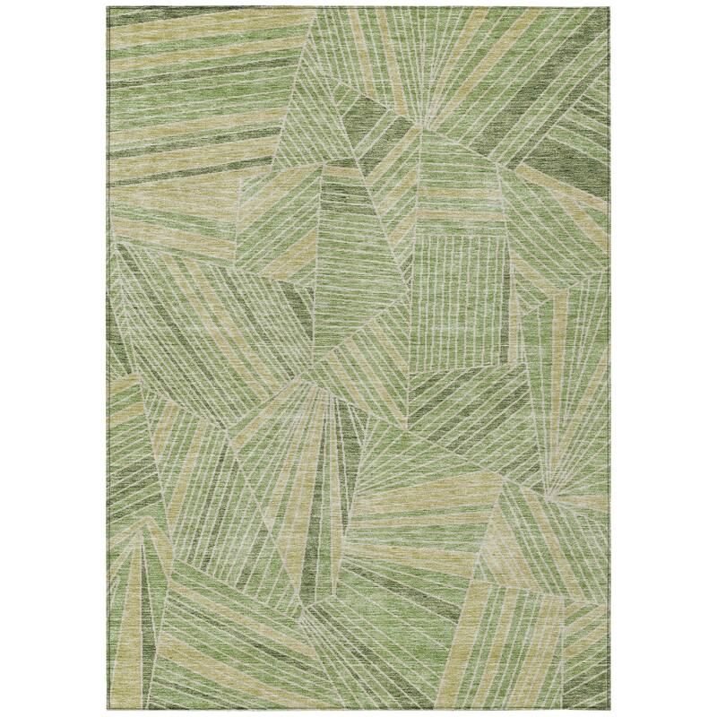 Machine Washable Indoor/ Outdoor Chantille Modern Mosaic Rug