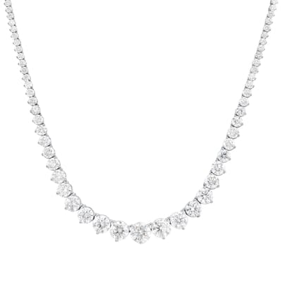 House Of Leon 14K White Gold Graduated Round Diamond Tennis Chain 22.96ct
