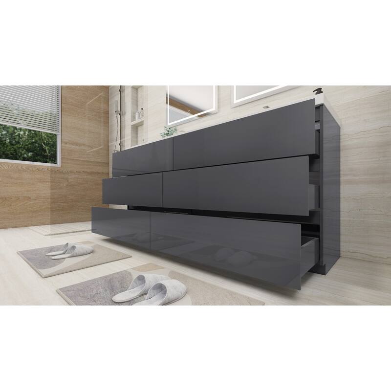 Aron 72'' Freestanding Vanity with Double Reinforced Acrylic Sink