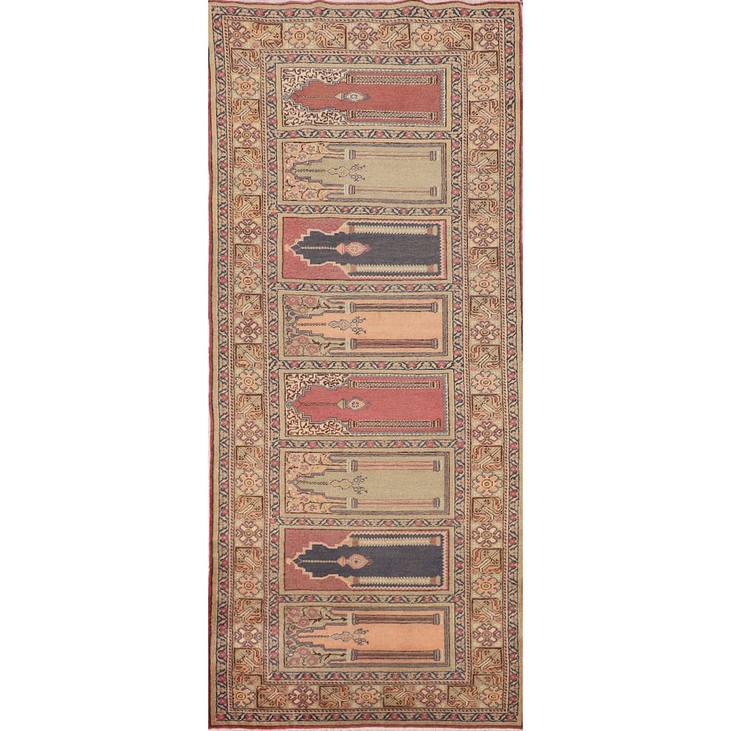 Anatolian Turkish Vintage Runner Rug Handmade Wool Carpet - 3'2" X 8'10"