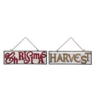 Wood Multicolor Harvest Reversible Wall Decor - Bed Bath & Beyond ...
