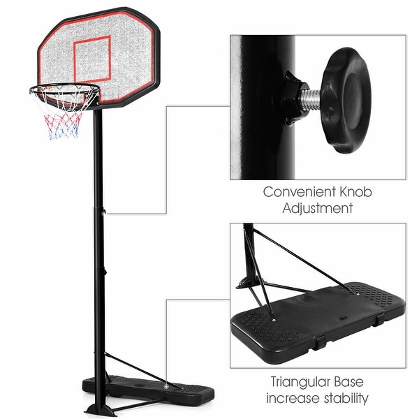10ft 43 Backboard In Outdoor Adjustable Height Basketball Hoop