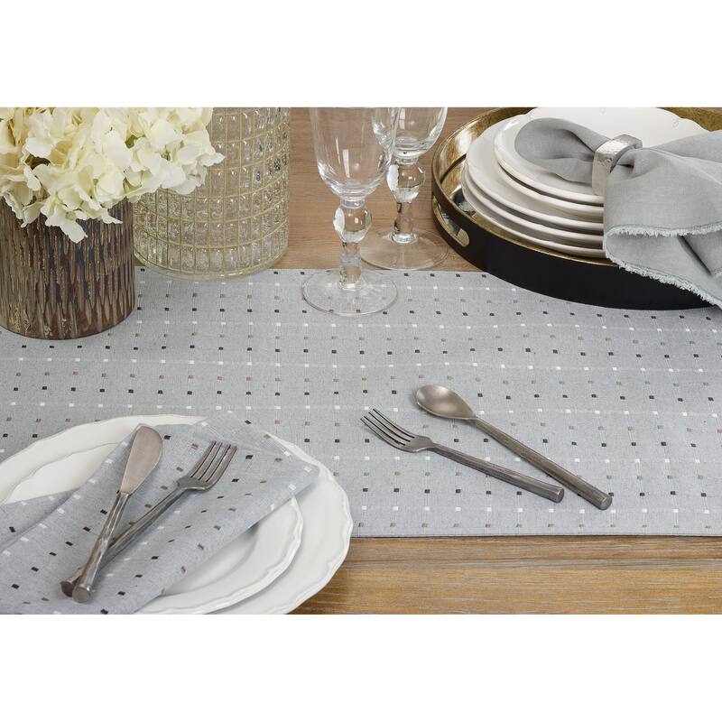 Square Stitched Dotted Table Runner