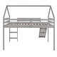 preview thumbnail 18 of 25, Contemporary Style Full Size Loft Bed with Slide, House Bed with Slide