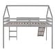 preview thumbnail 4 of 35, Full Size Loft Bed House Bed with Slide-77.4"L x 57.2"W