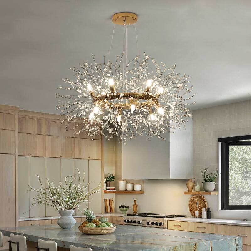 12/20-Light Modern Firework Dandelion Crystal Chandelier(Bulb Included)