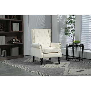 Armchair Accent Chair with Sturdy Wood Legs - Bed Bath & Beyond - 41102352