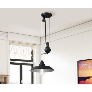 Westinghouse Lighting Iron Hill One Light Indoor Pulley Pendant, Matte ...