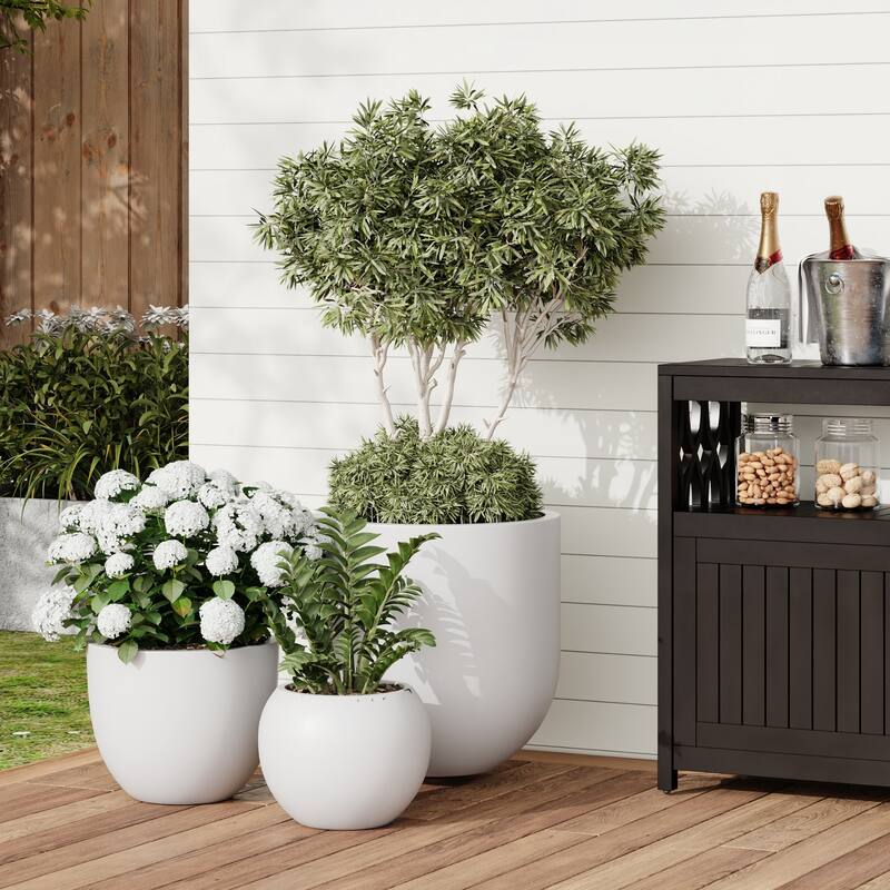 DTY Signature Mount Sherman 1-Piece Fiberstone Planter for Indoor/Outdoor