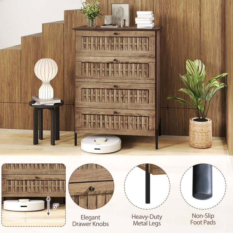 Gymax 425'' Tall Storage Chest Cabinet w/Interlocking Mechanism Metal