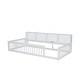preview thumbnail 6 of 22, Kids Wood Semi-enclosed fence Floor Bed with Storage Cabinets and USB Ports