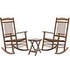 preview thumbnail 23 of 38, VEIKOUS Wood 3-piece Outdoor Rocking Chair and Folding Table Set