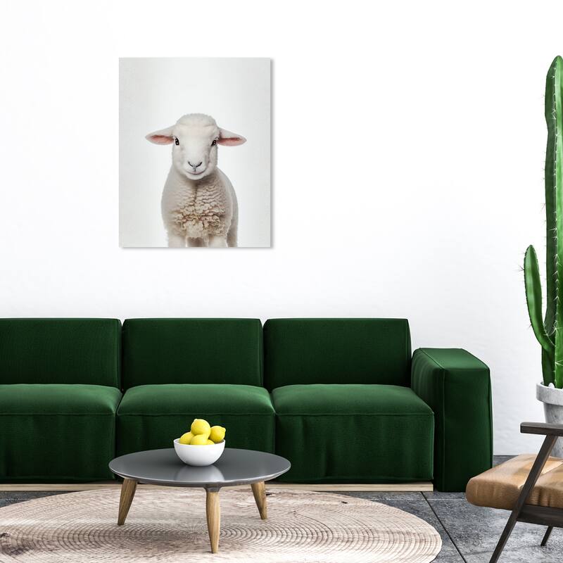 Wynwood Studio Canvas Animals Baby Animal Lamb White and Farmhouse Wall Art Canvas Print - White, - 36 x 30