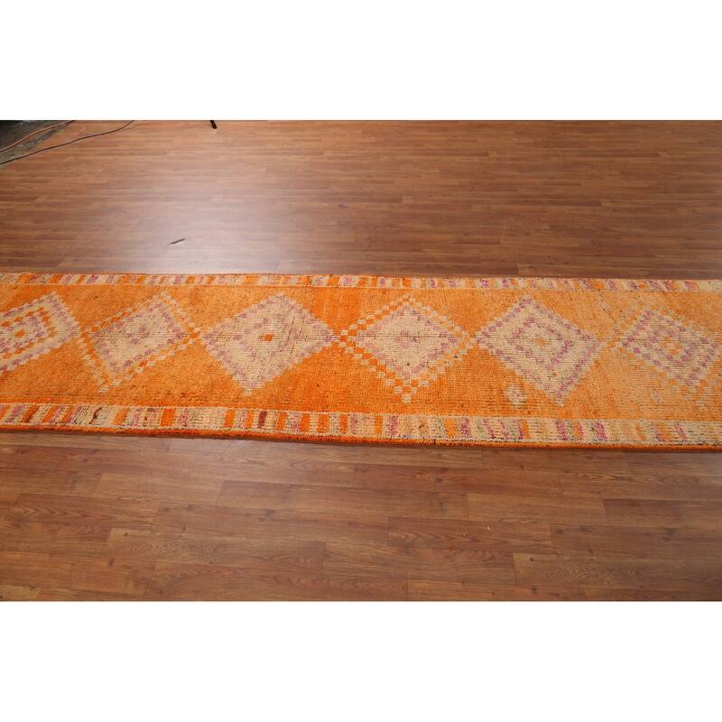 Anatolian Turkish Vintage Runner Rug Hand-Knotted Wool Carpet - 2'11"x 12'3"