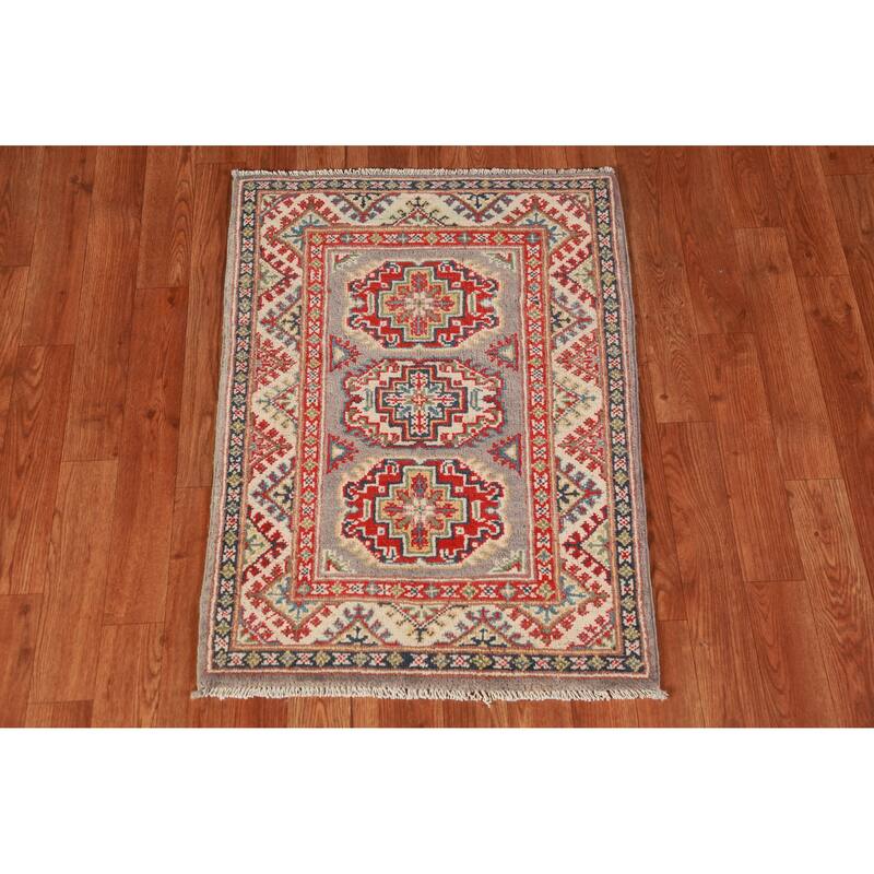 Kazak Oriental Accent Foyer Rug Traditional Handmade Wool Carpet - 2'0"x 3'0"