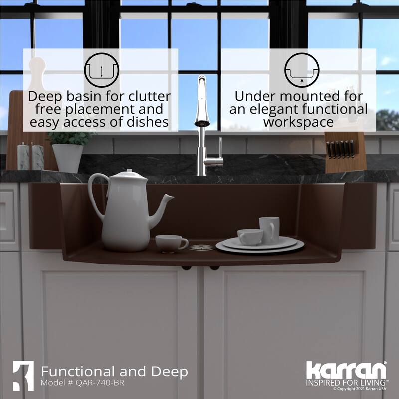 Karran Retrofit Apron Quartz Single Bowl Kitchen Sink