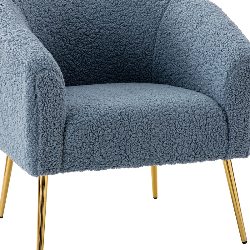 Rovigo Modern Upholstered Living Room Chair Barrel Chair with Metal Legs Set of 2 by HULALA HOME