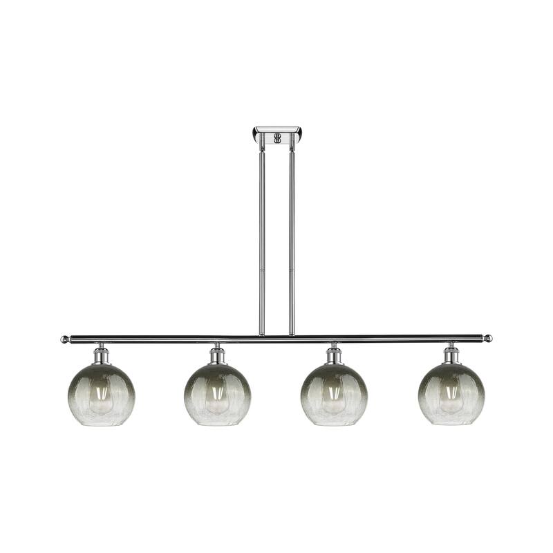 Innovations Lighting Endless Possibilities Ballston - Brookhaven Globe - 4 Light 48" Stem Hung Island Light - Slate/Polished Chrome
