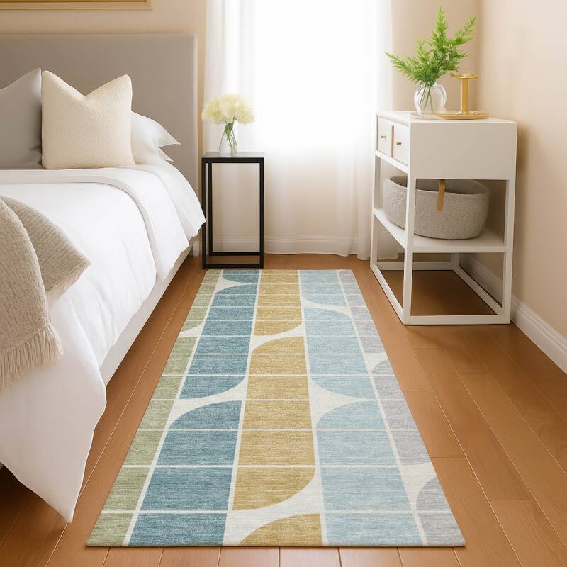 Machine Washable Indoor/ Outdoor Modern Finch Chantille Rug