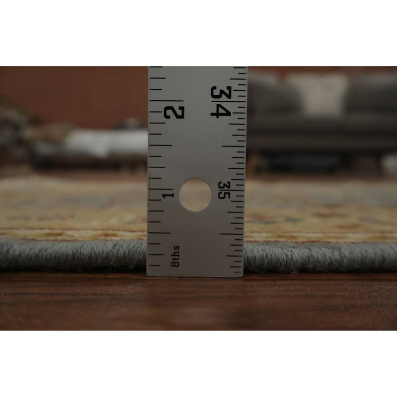 Hand Knotted Oriental 100% Wool Carpet Traditional Floral Navy Blue & Blues Ziegler Area Rug - 4' 0'' X 2' 0''