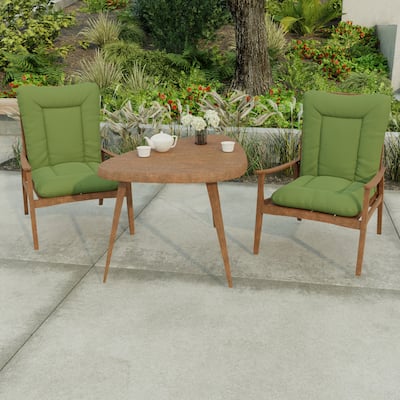 21" x 38" Green Solid Outdoor Chair Cushion with Ties and Loop - 38'' L x 21'' W x 3.5'' H