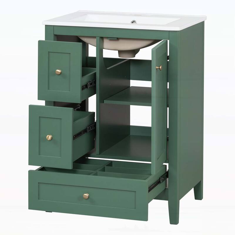 Freestanding Vanity Set with Storage,Adjustable Shelf