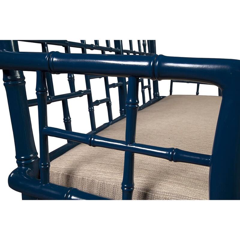 Furniture Classics Blue Mahogany Cane Seat Belleville Settee